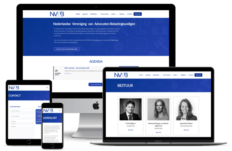 nieuwe website NVAB op verschillende apparaten
